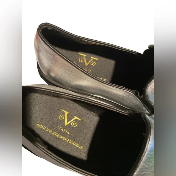 Versace 1969 RETRO silver metallic slide on sneakers size 37 (US7) black bottom - Picture 7 of 10